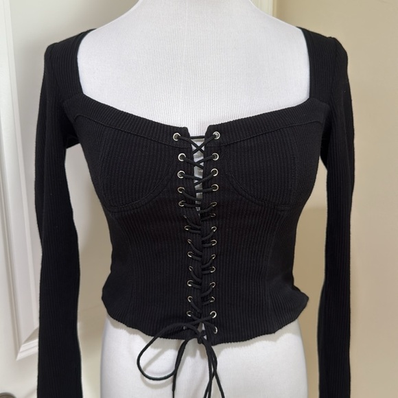 I AM GIA Revolve Black Portia Bustier Lace Up Corset Whimsigoth Top Size Small - Picture 3 of 9